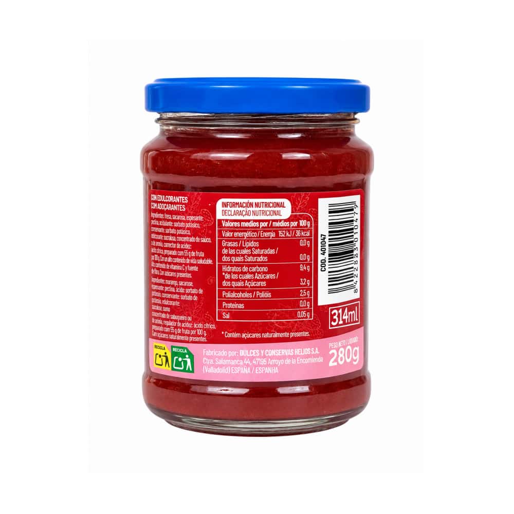 Mermelada extra de fresa con edulcorantes Coviran (280 g / 9.8 oz) - Miniatura 2
