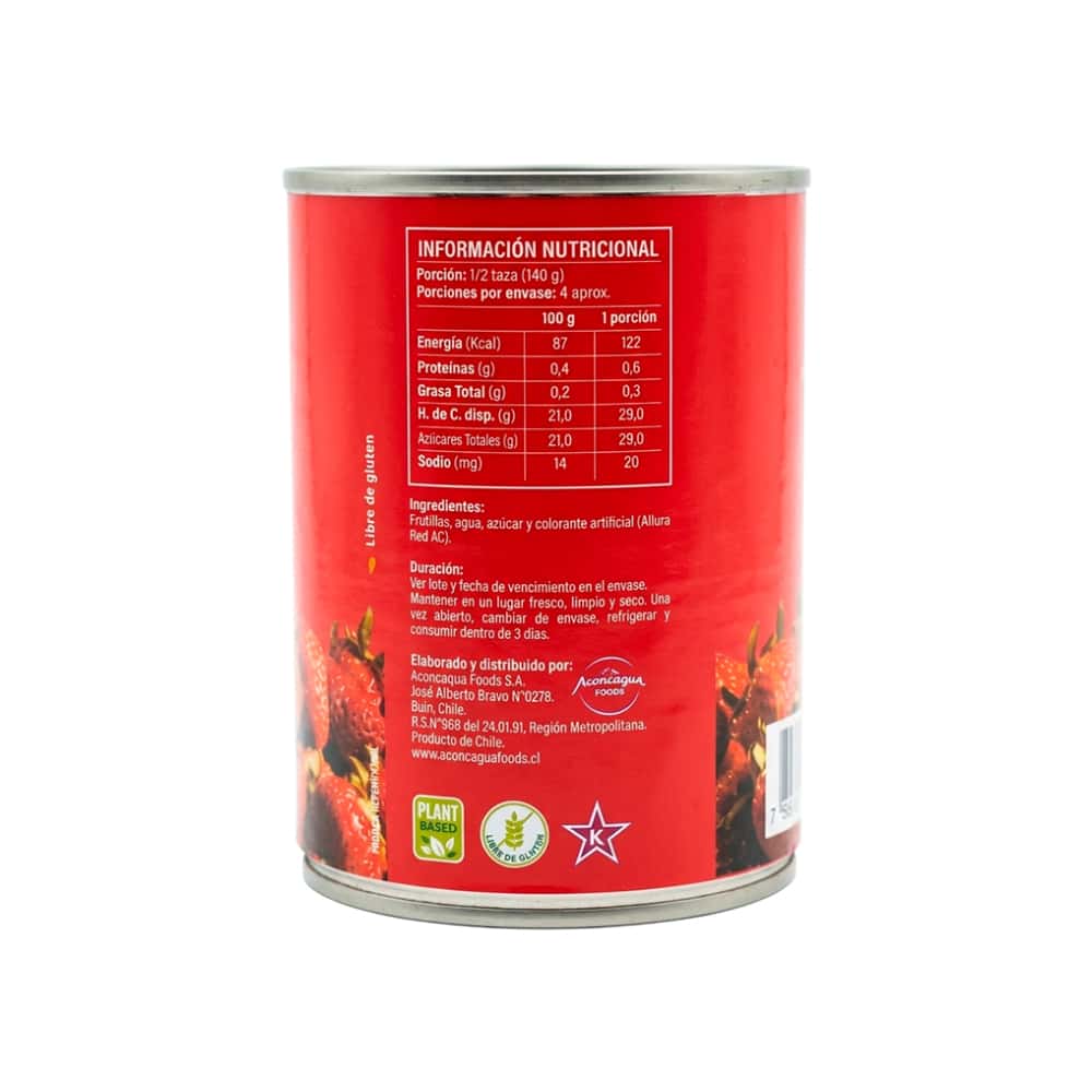 Frutillas enteras en almíbar Aconcagua (570 g / 1.25 lb) - Miniatura 4