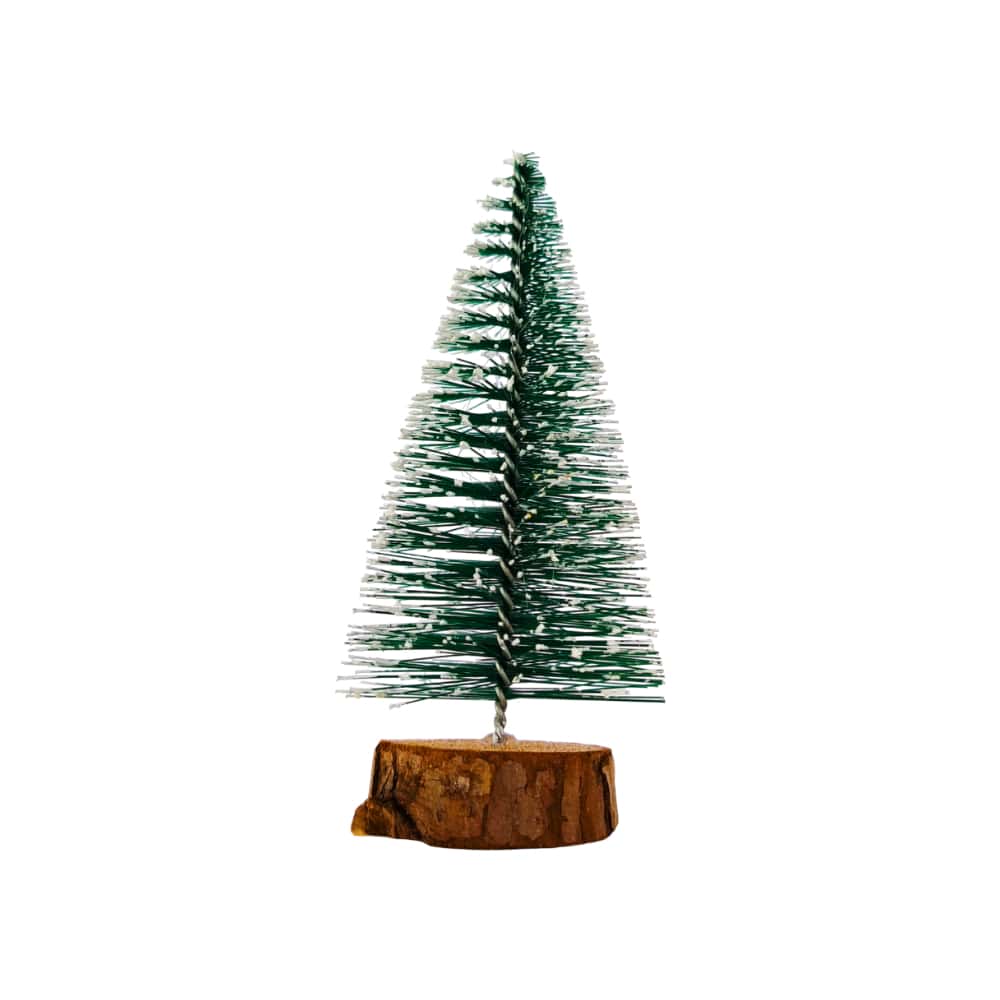 Mini árbol de navidad artificial con base de madera Tiara - Miniatura 1