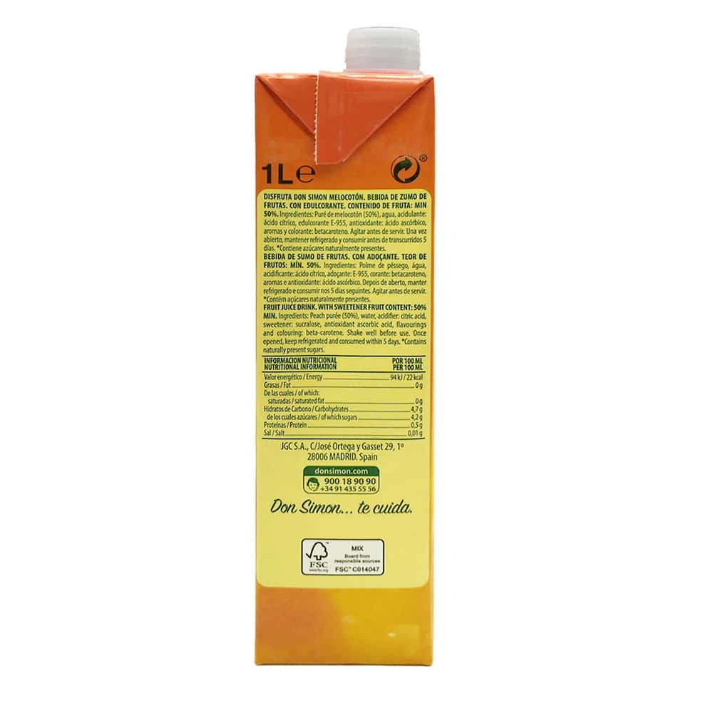 Jugo de melocotón Don Simon (1 L) - Miniatura 6