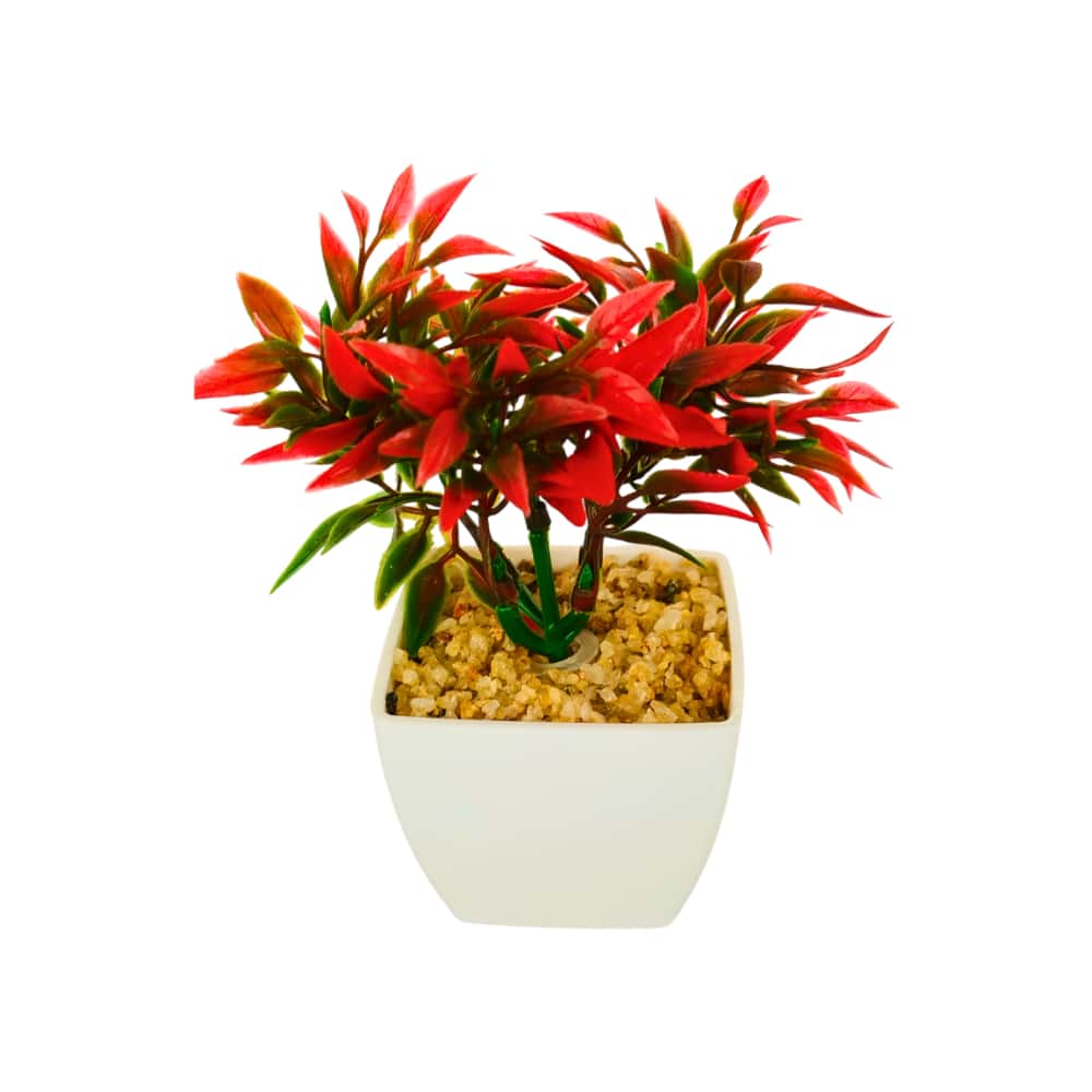 Maceta con plantas artificial verde y rojo Tiara - Miniatura 2