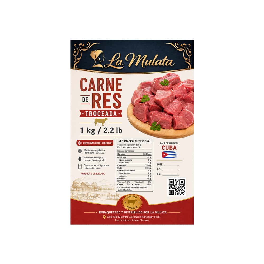Carne de res troceada La Mulata (1 kg / 2.2 lb) - Miniatura 2