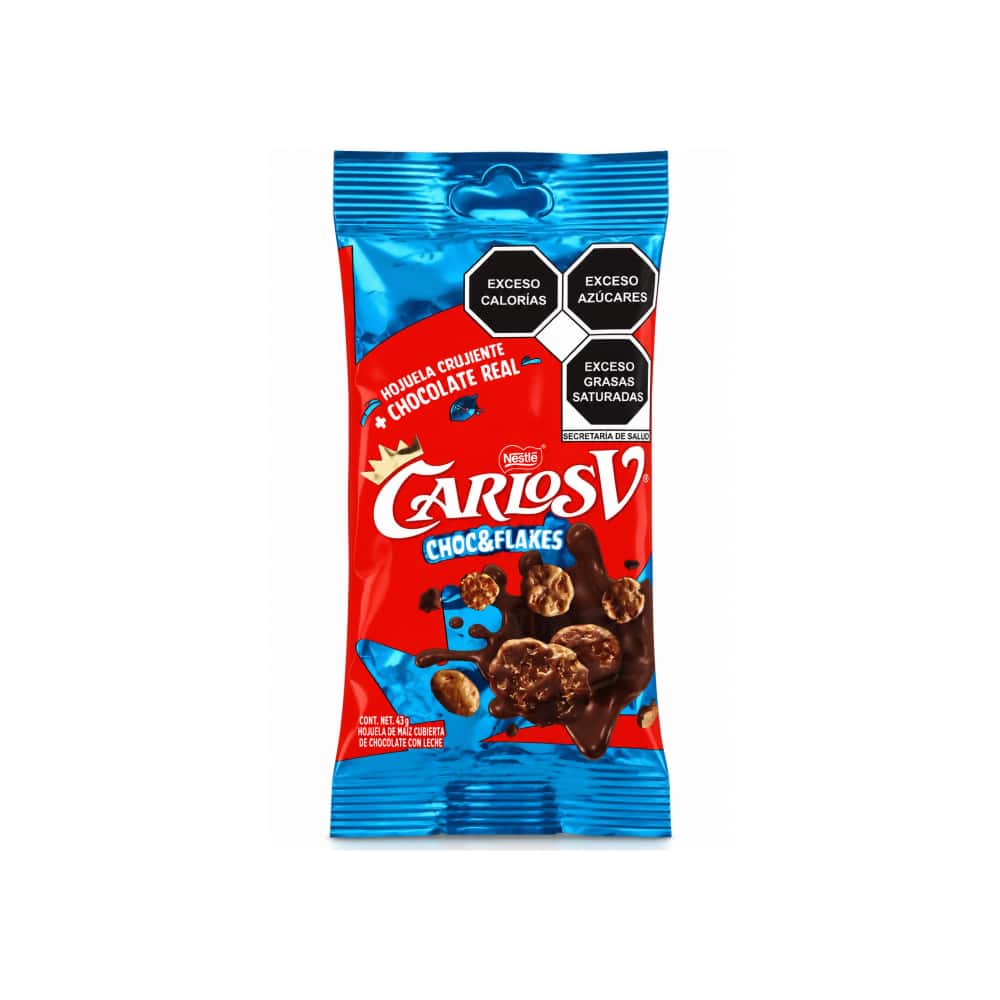 Hojuela de maiz cubierta de chocolate con leche CarlosV Nestlé (43 g / 1.52 oz) - Miniatura 1