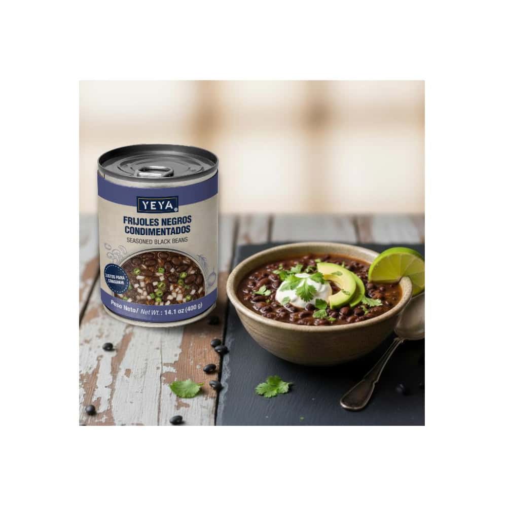 Frijoles negros condimentados YEYA (5 x 400 g / 14.1 oz) - Miniatura 2