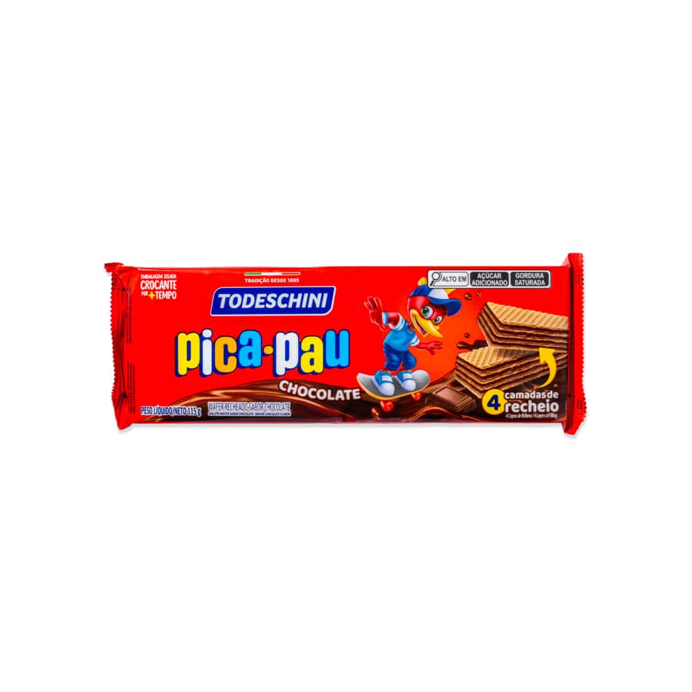 Combo de Sorbeto de chocolate pica pau Todeschini (115 g / 4.06 oz) + Galletas de chocolate con relleno sabor a chocolate pica pau Todeschini (115 g / 4.06 oz) - Miniatura 3