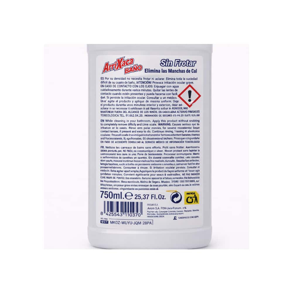 Limpiador de baño ArriXaca (750 ml / 25.37 oz) - Miniatura 3