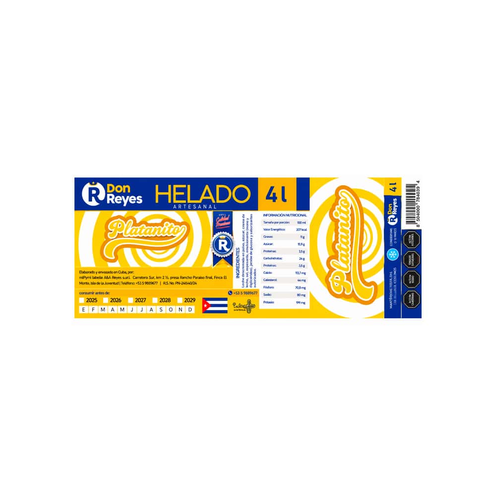 Helado artesanal sabor a platanito Don Reyes (4 L) - Miniatura 4