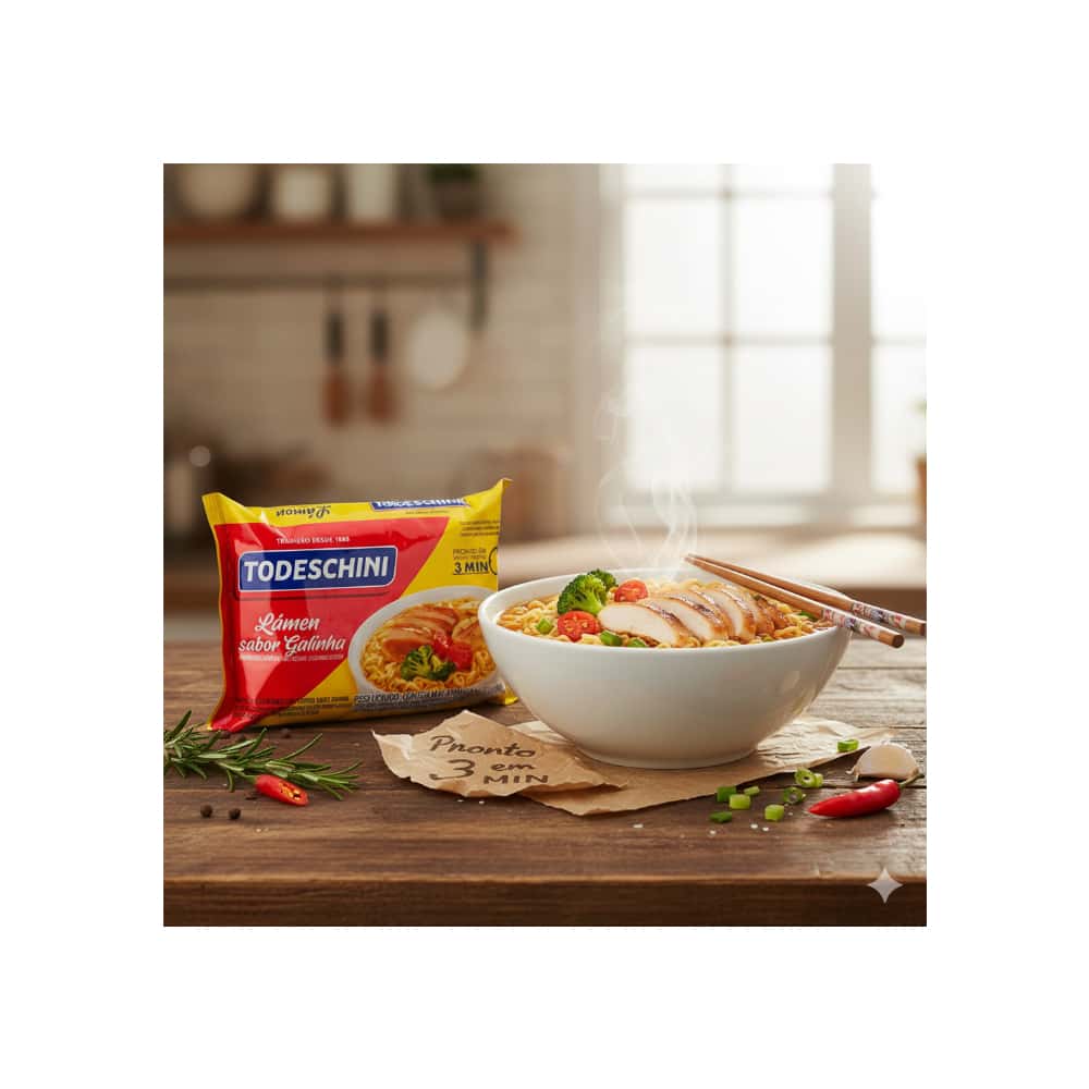 Fideos instantáneos sabor a pollo Todeschini (85 g / 2.99 oz) - Miniatura 4