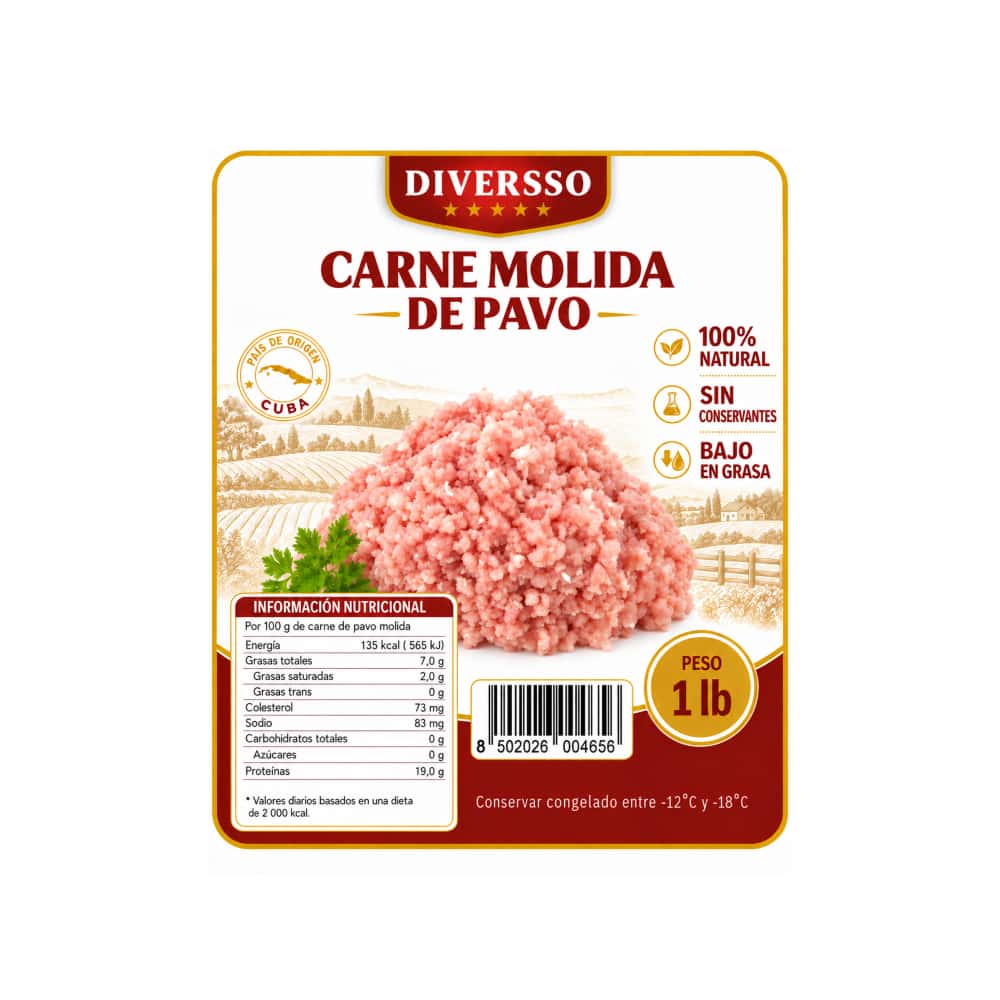 Carne molida de pavo al vacío Diversso (454 g / 1 lb) - Miniatura 3