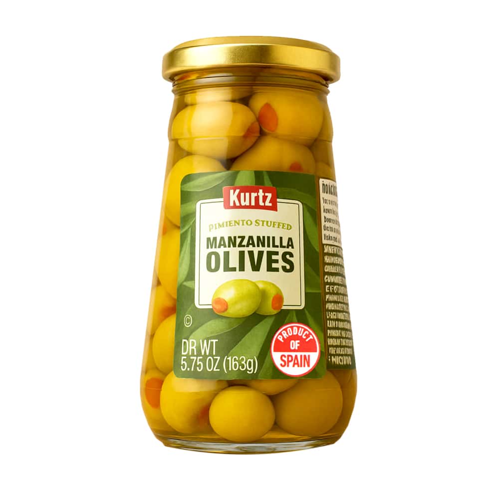 Aceitunas manzanillas enteras rellenas de pimiento Kurtz (163 g / 5.75 oz) - Miniatura 1