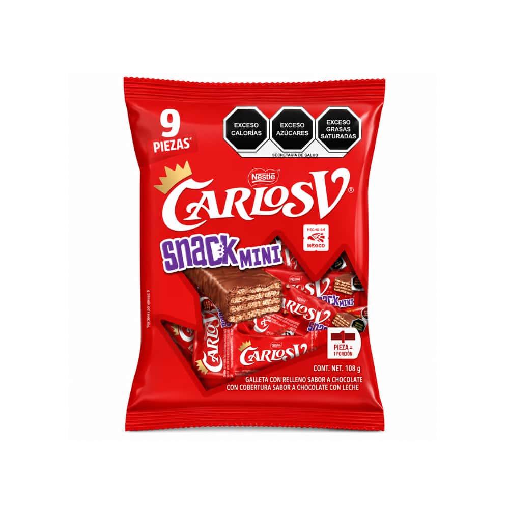 Galleta con relleno sabor a chocolate con cobertura sabor a chocolate con leche CarlosV Nestlé (108 g / 3.81 oz) - Miniatura 1
