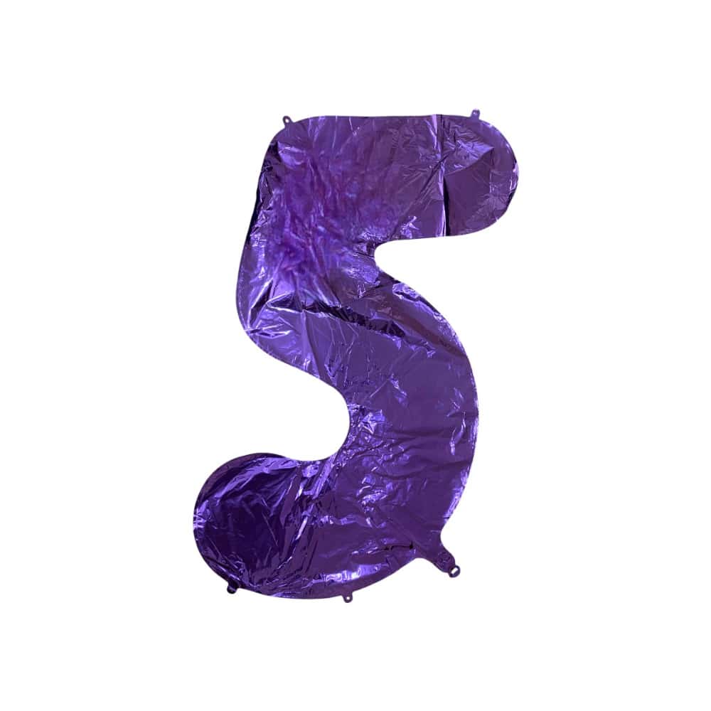 Globo morado número 5 de 32 pulgadas Balloon - Miniatura 3