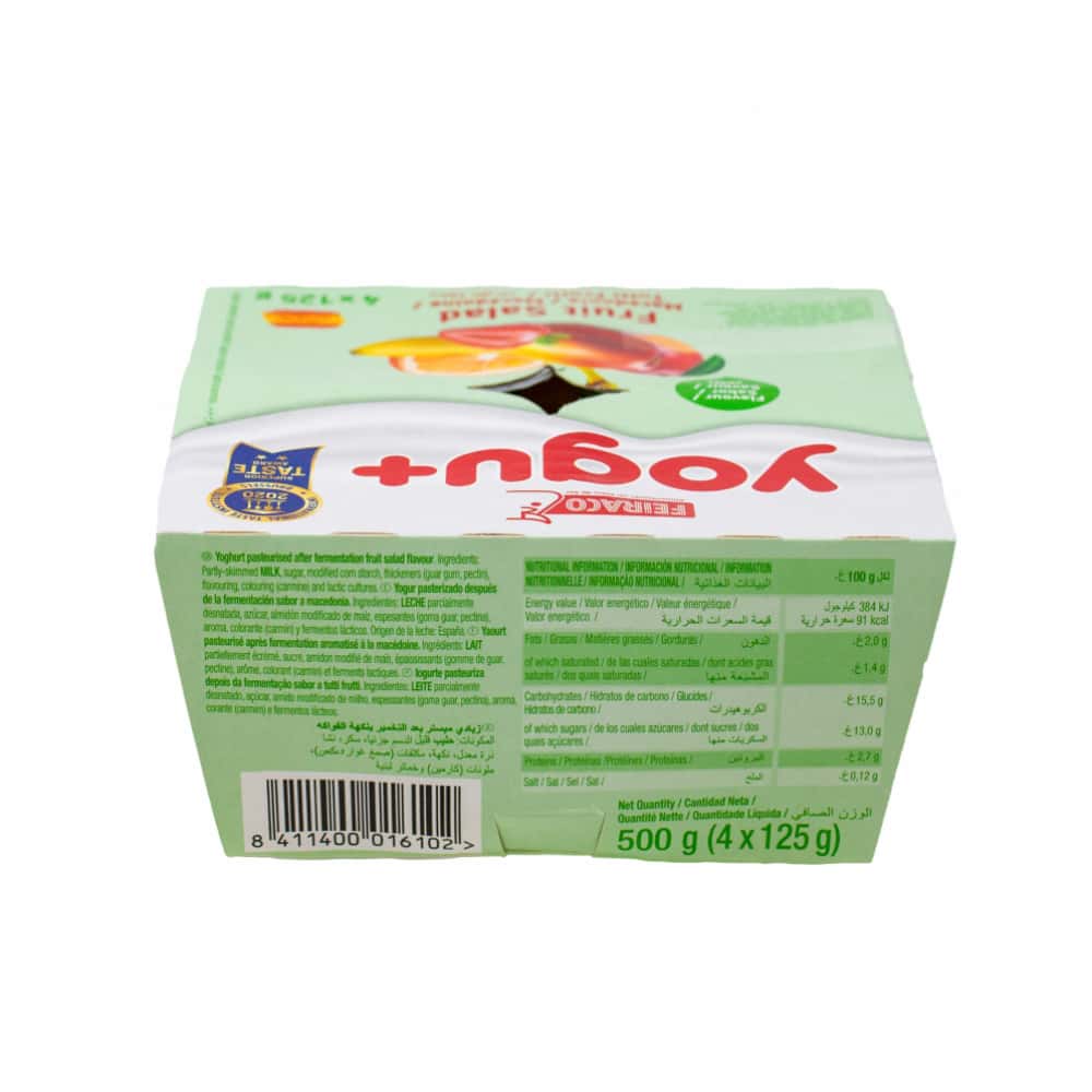 Yogurt sabor macedonia Yogu+ Feiraco (4 x 125 g / 4.41 oz) - Miniatura 7
