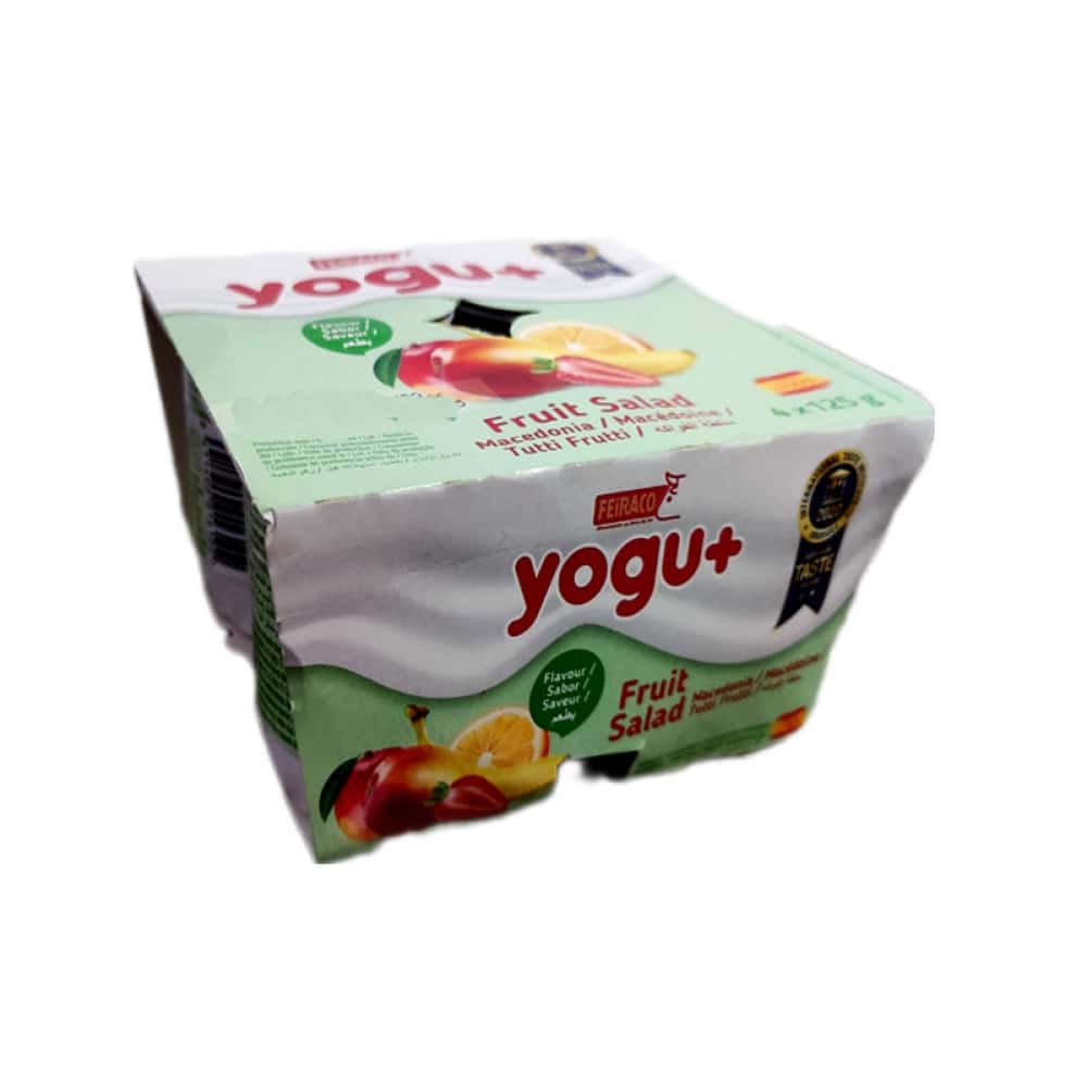 Yogurt sabor macedonia Yogu+ Feiraco (4 x 125 g / 4.41 oz) - Miniatura 5
