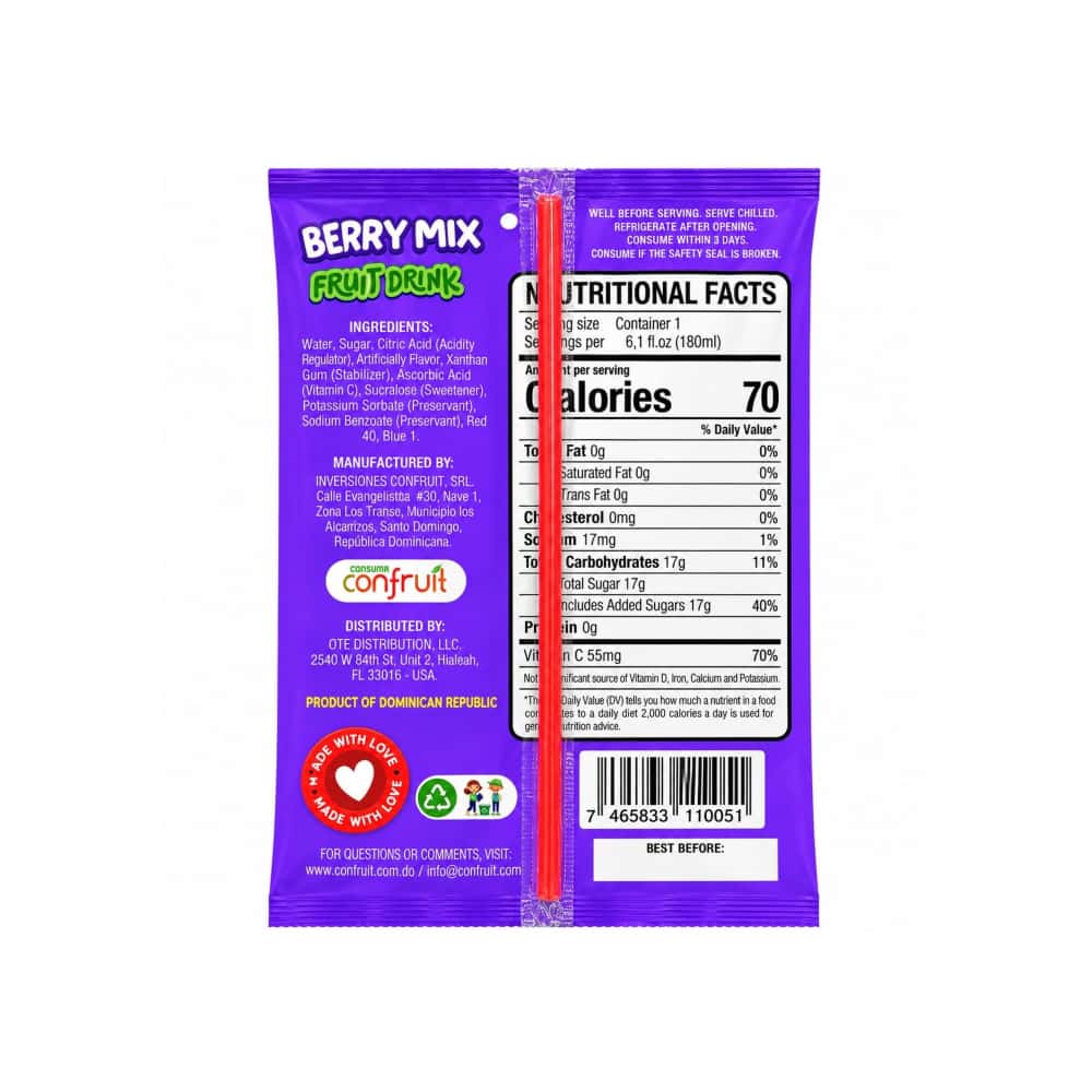 Bebida de frutas sabor a mezcla de bayas artificial Gayeyitas (180 ml / 6.1 fl oz) - Miniatura 2