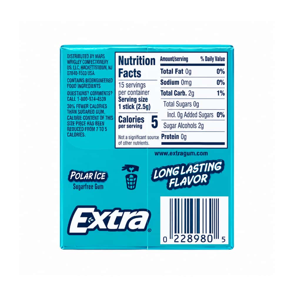 Chicle sin azúcar polar ice Wrigley's (15 U) - Miniatura 2