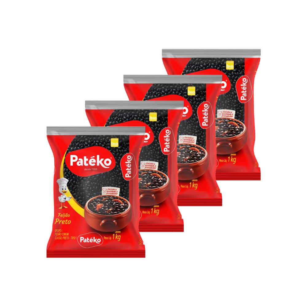 Frijoles negros Patéko (4 x 1 kg / 2.2 lb) - Miniatura 1
