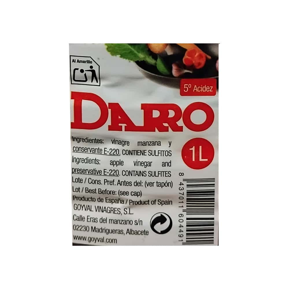 Vinagre de manzana Darro (1 L) - Miniatura 2