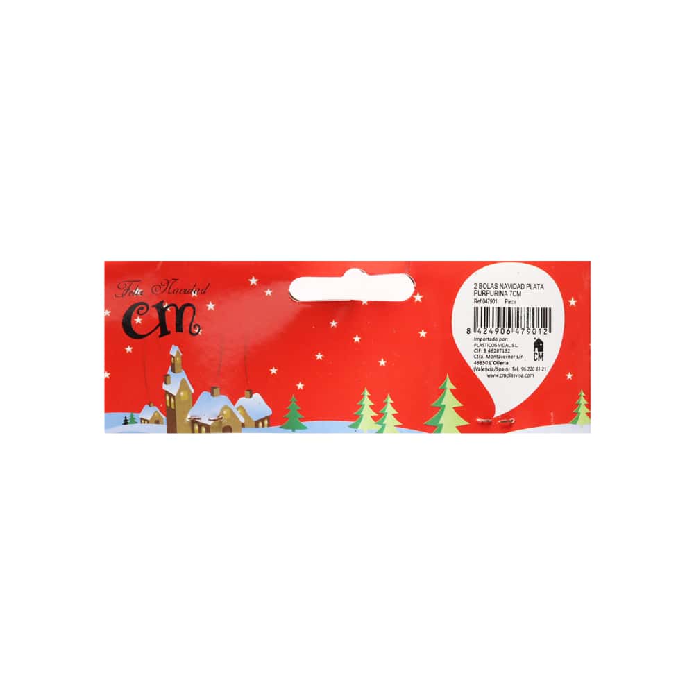 Pack 2 bolas de navidad color plata con purpurina de 7 cm Casa y Menaje - Miniatura 5