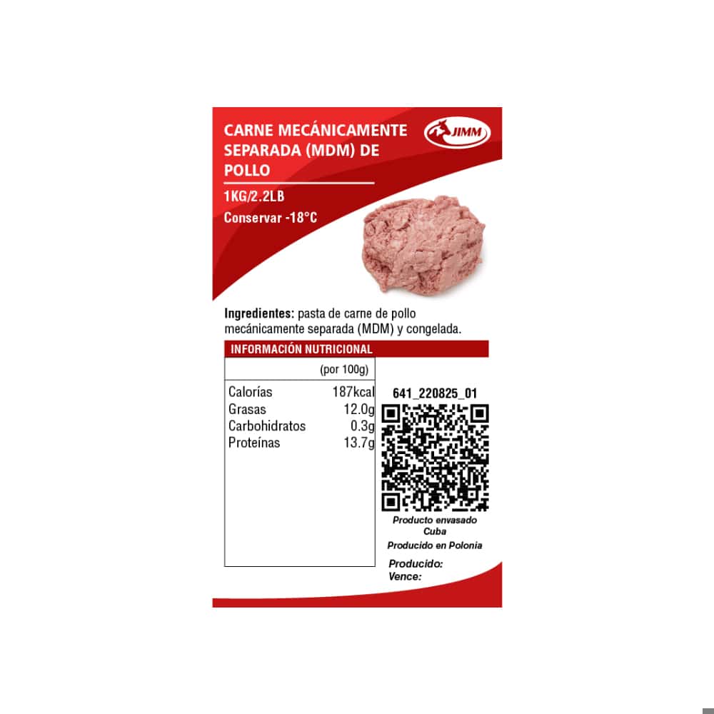 Carne mecánicamente separada MDM de pollo (1 kg / 2.2 lb) - Miniatura 3