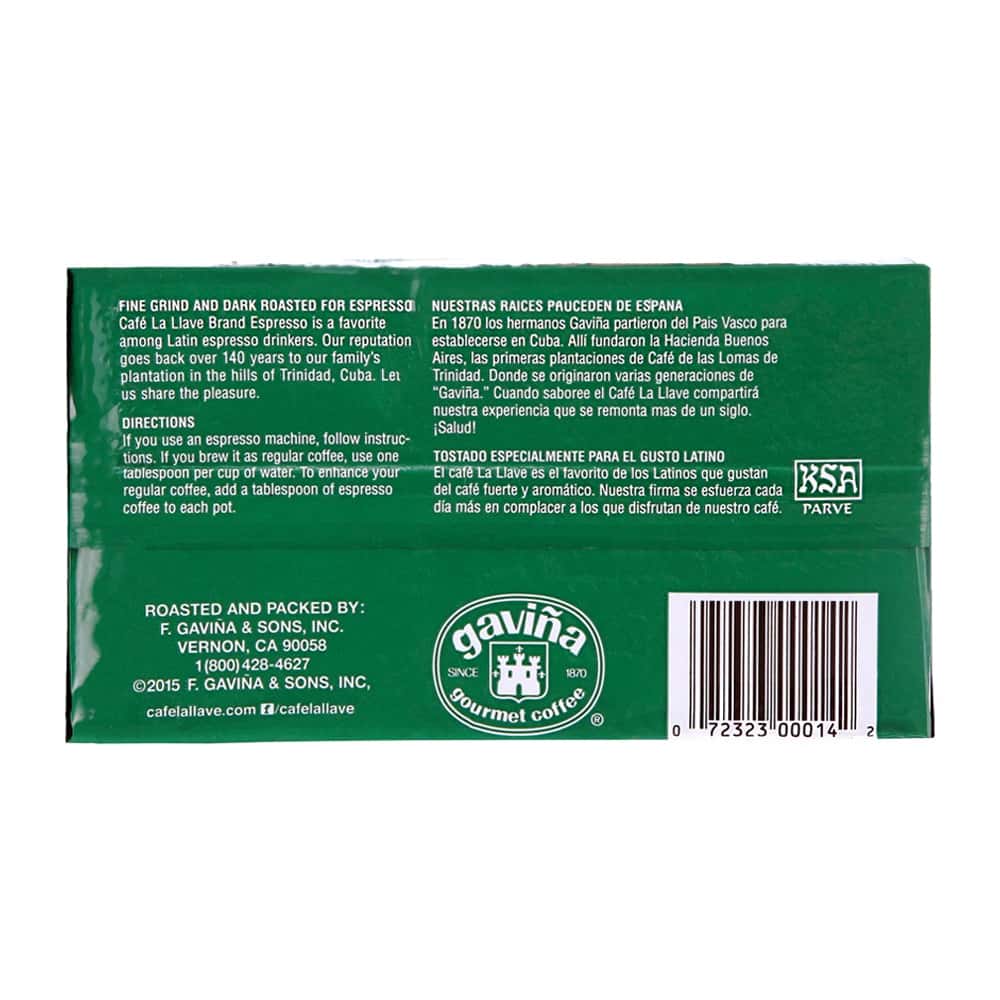 Café molido fino espresso La Llave (4 x 284 g / 10 oz) - Miniatura 3