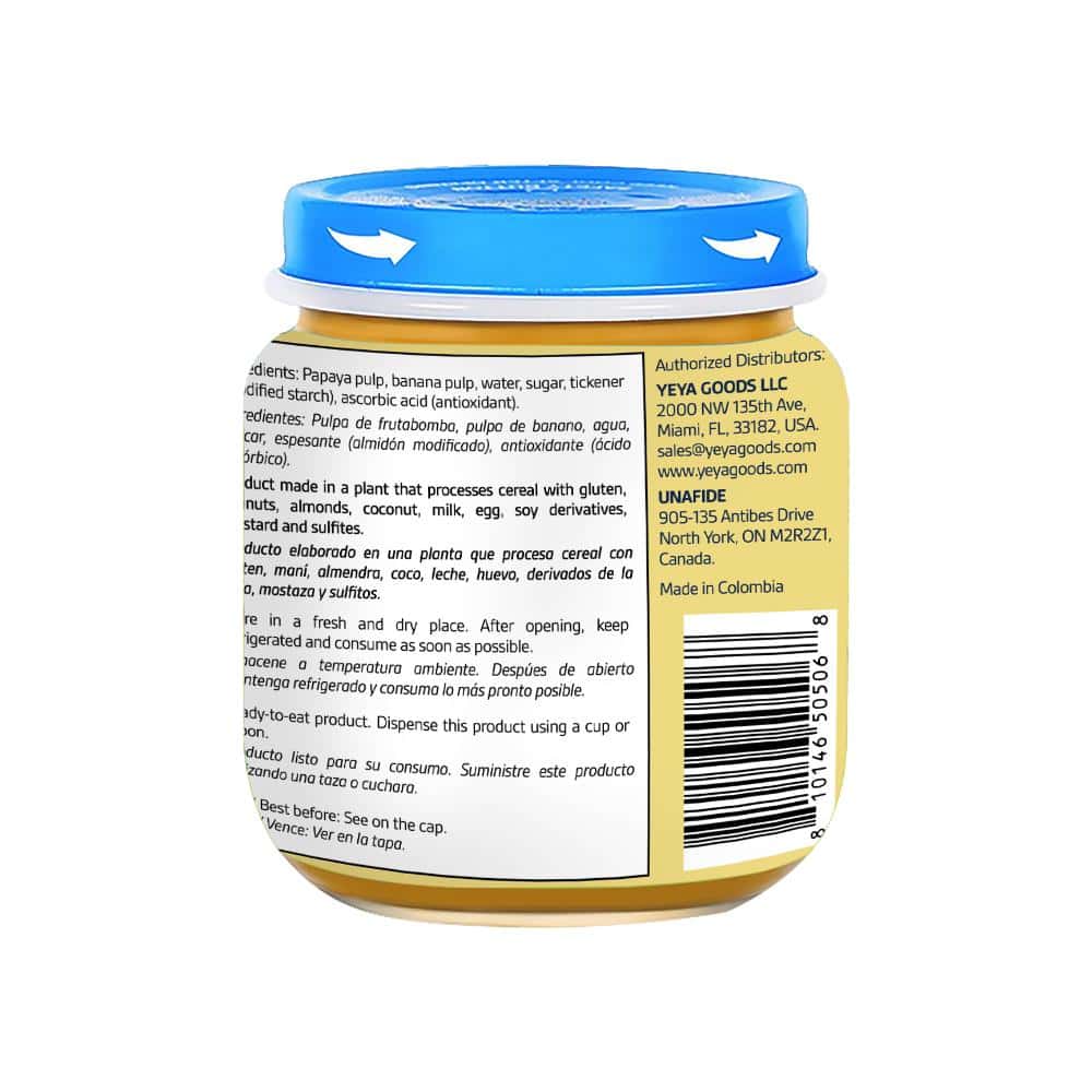Compota de frutabomba y plátano YEYA (113 g / 4 oz) - Miniatura 2