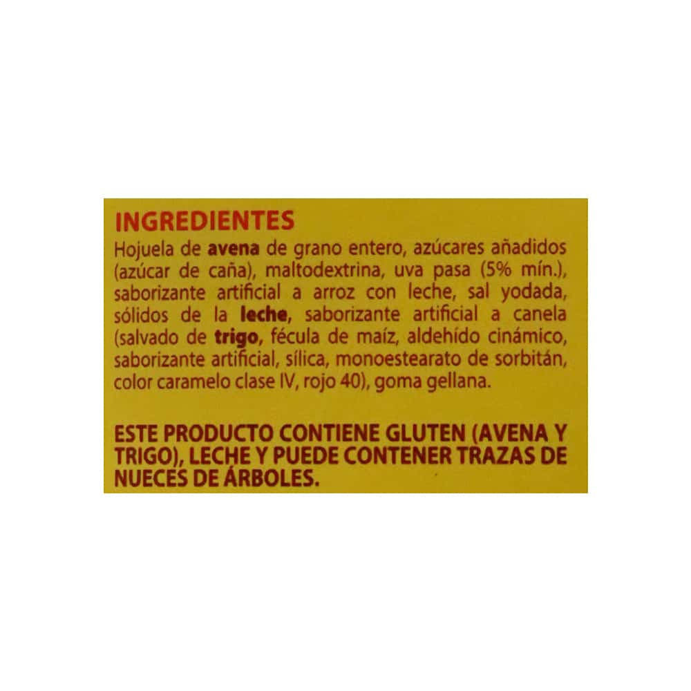 Cereal de avena integral instantáneo con pasas sabor arroz con leche Granvita (35 g / 1.23 oz) - Miniatura 4