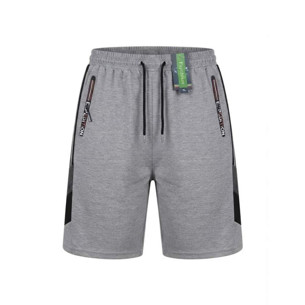 Short deportivo para hombre color gris claro con franjas laterales negras Expedition (Talla XL) - Miniatura 1