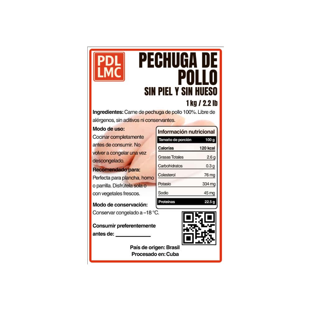 Pechuga de pollo sin piel y sin hueso PDL LMC (1 kg / 2.2 lb) - Miniatura 3