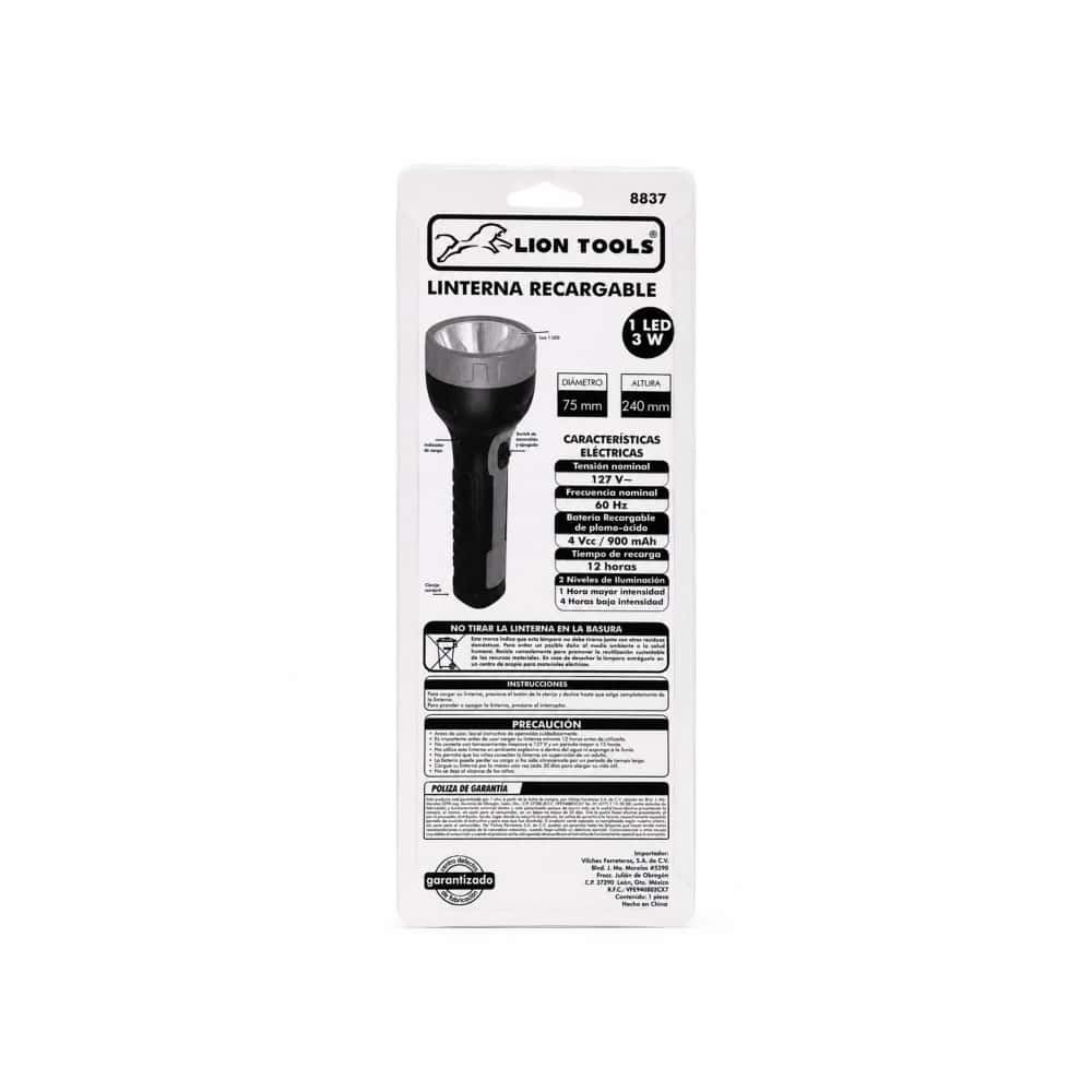 Linterna Recargable LED 3W Lion Tools - Miniatura 2
