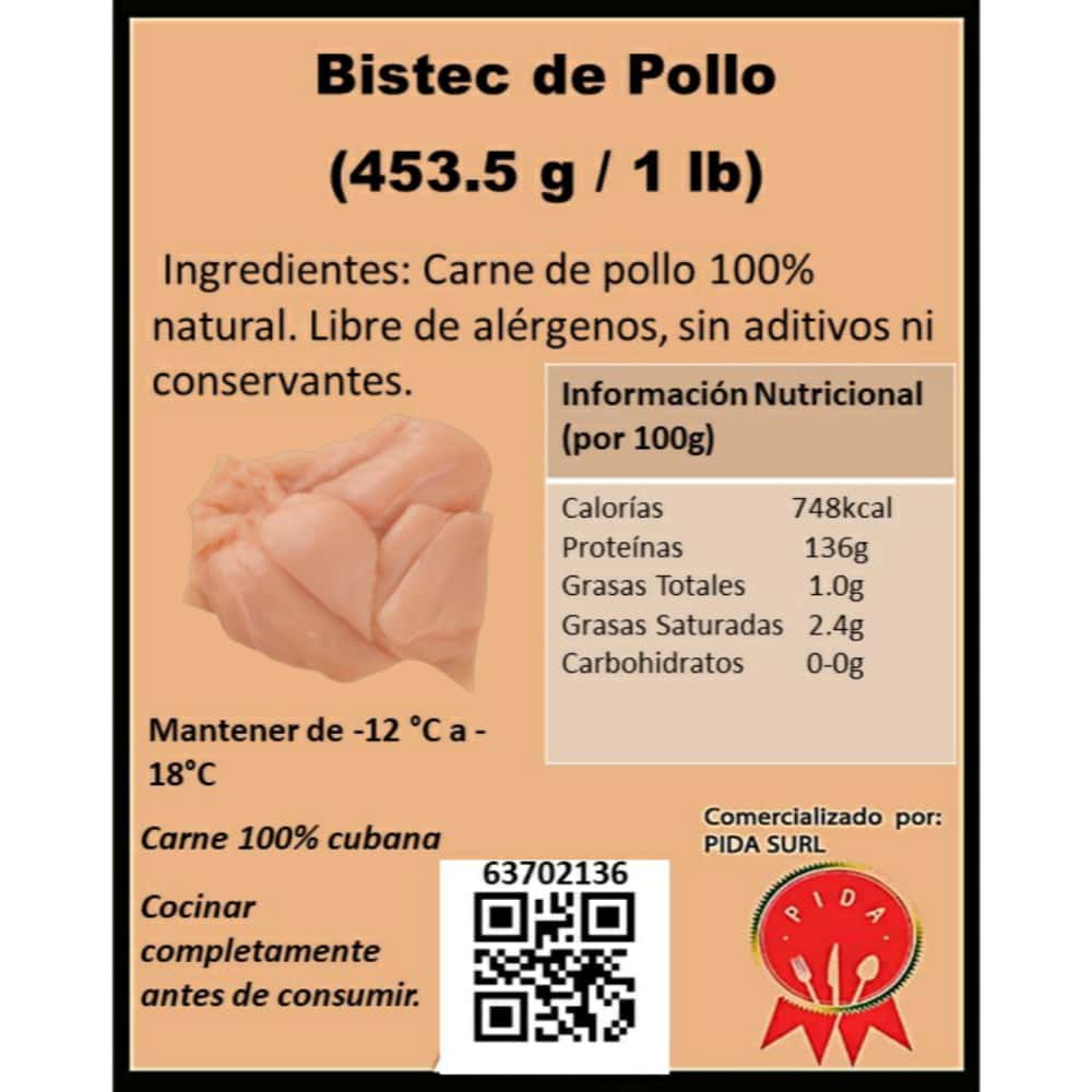 Bistec de pollo Pida (453.5 g / 1 lb) - Miniatura 3