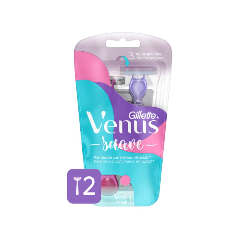 Maquinillas de afeitar desechables Gillette Venus Suave (2 U) - Miniatura 2