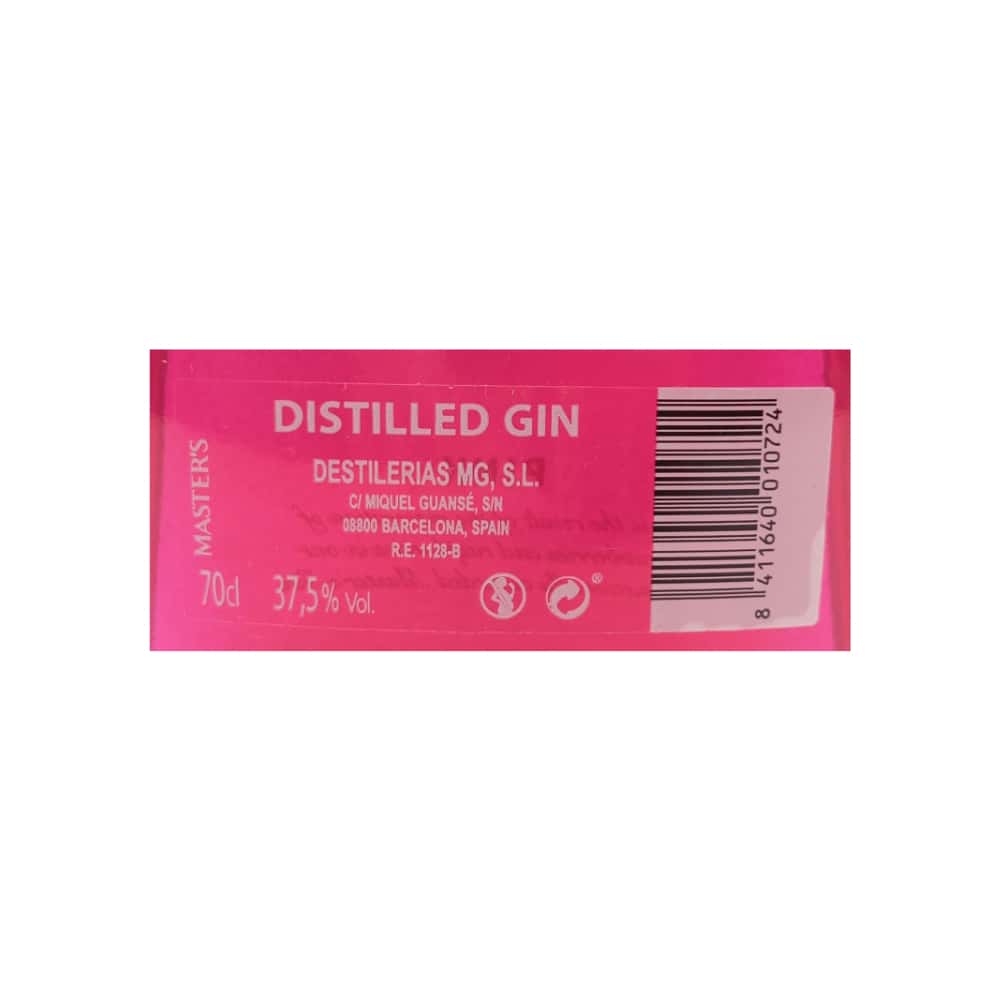 Botella de Gin Tonic -ginebra- Gin Pink Master's (700 ml) - Miniatura 3