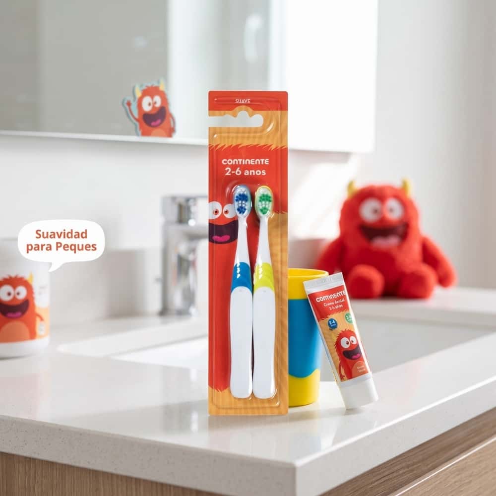 Cepillo de dientes suave infantil 2-6 años Continente (2 U) - Miniatura 3