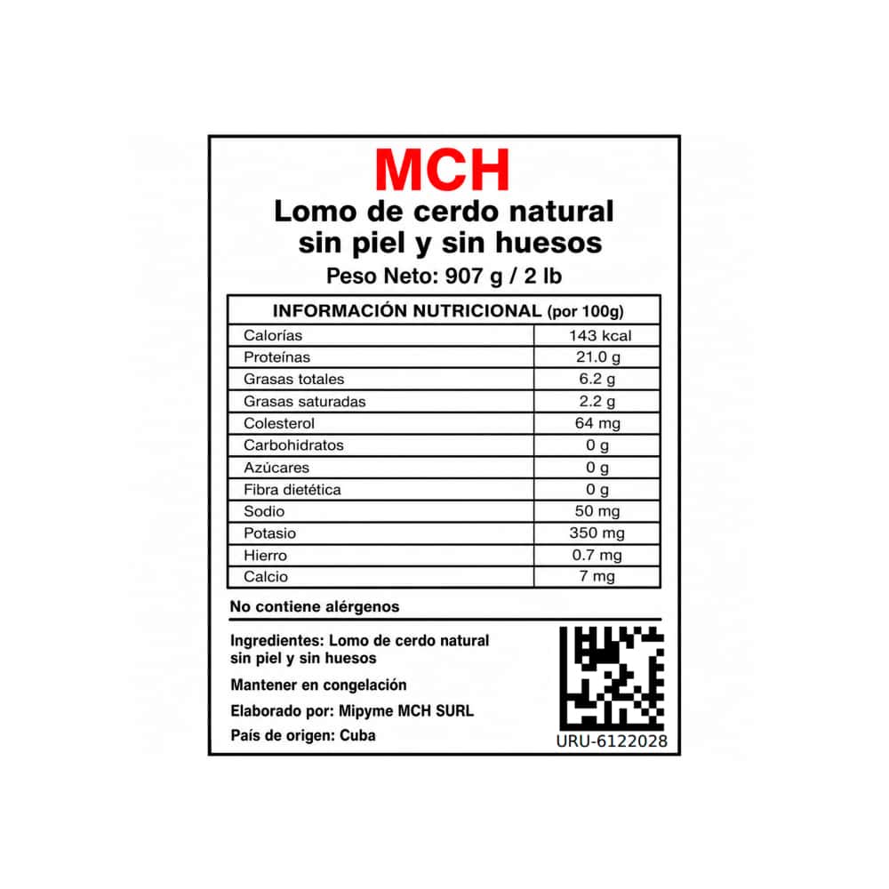 Lomo de cerdo natural sin piel y sin huesos MCH (907 g / 2 lb) - Miniatura 2