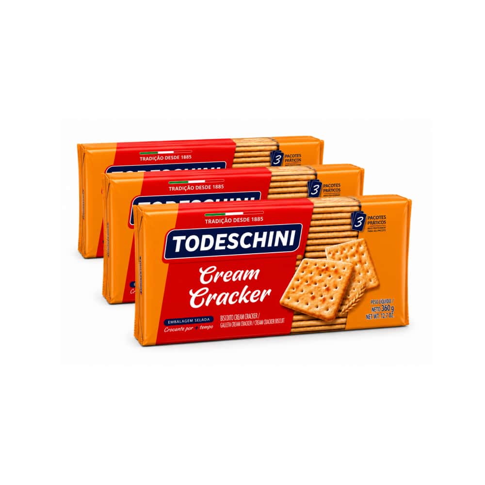 Galletas cream cracker Todeschini (3 x 360 g / 12.7 oz) - Miniatura 1