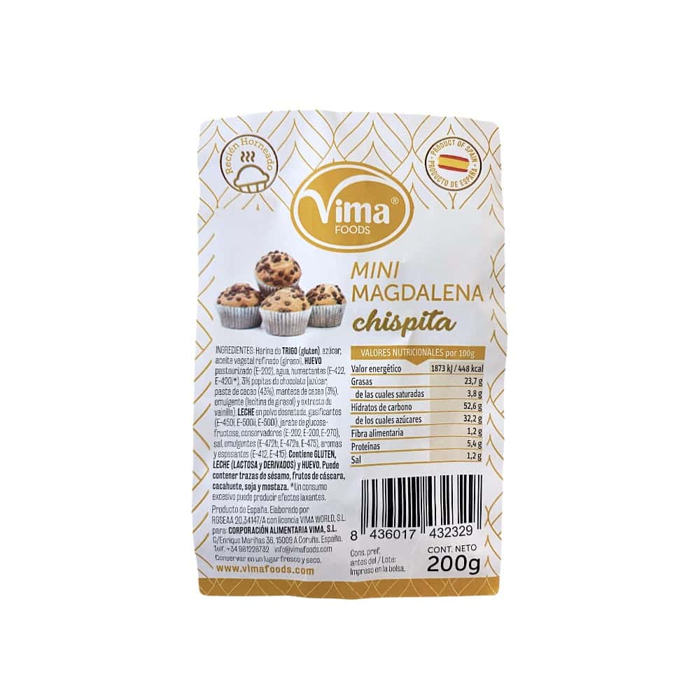 Mini magdalena chispita Vima Foods (200 g / 7.05 oz) - Miniatura 3