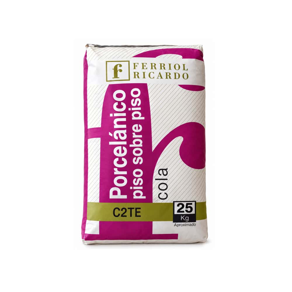 Cemento cola porcelánico C2TE Ferriol-Ricardo (25 kg / 55.11 lb) - Miniatura 1