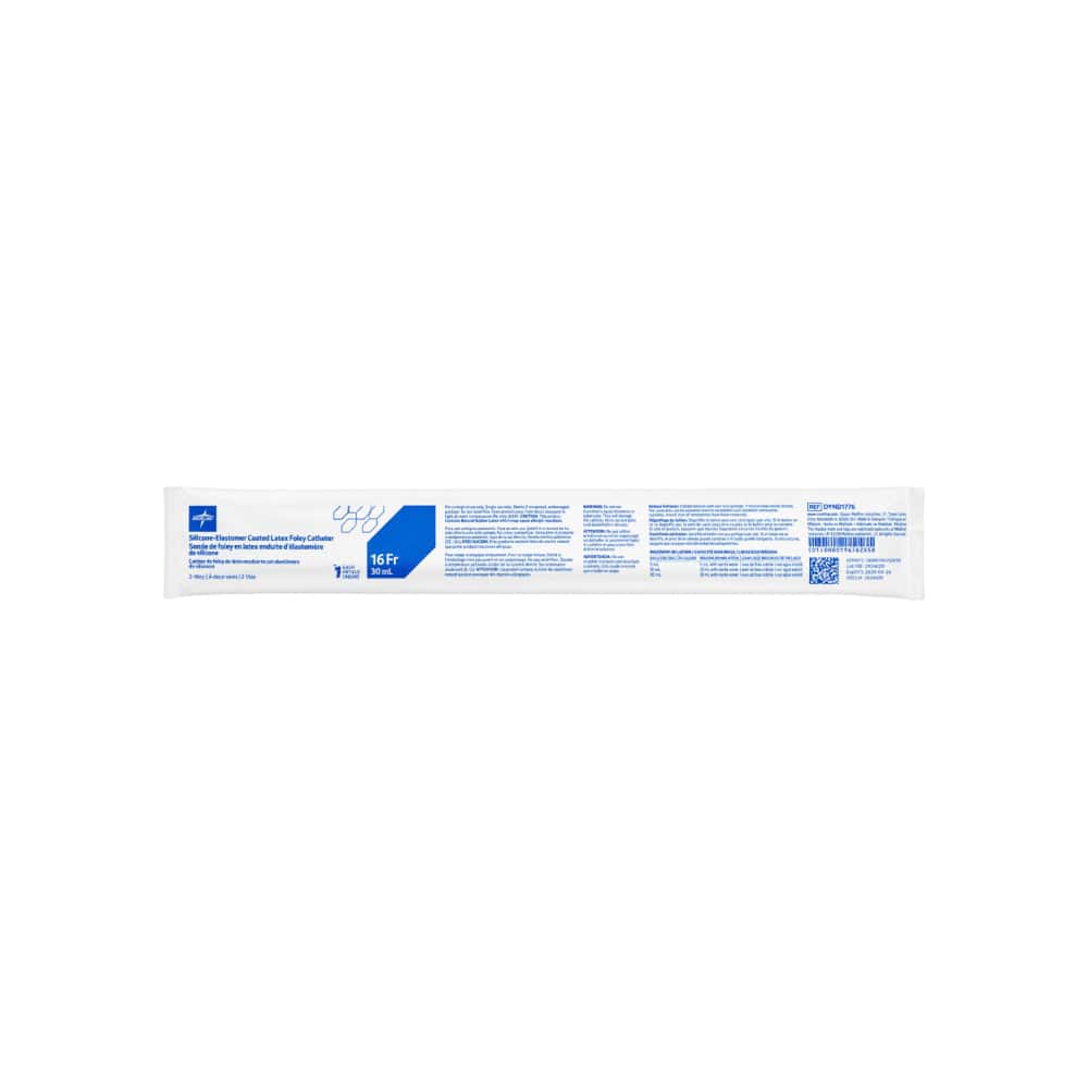 Catéter de Foley 2 vías de látex con recubrimiento elastomérico de silicona, calibre 16 Fr, balón 30 ml Medline - Miniatura 2