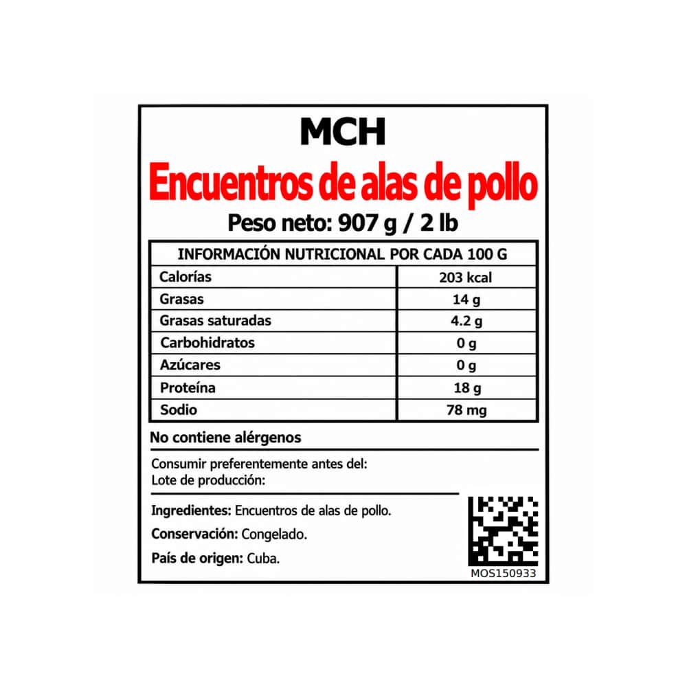 Encuentros de alas de pollo MCH (907 g / 2 lb) - Miniatura 2