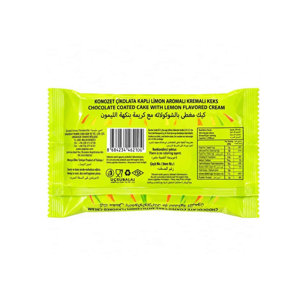 Pastel cubierto de chocolate con crema sabor limón Chokowaw (30 g / 1.05 oz) - Miniatura 2