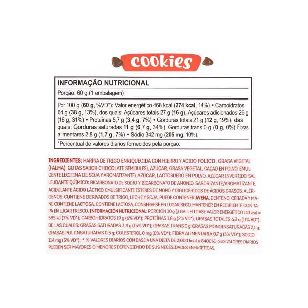 Galletas dulces sabor a chocolate con gotas de chocolate Marilan (60 g / 2.11 oz) - Miniatura 3