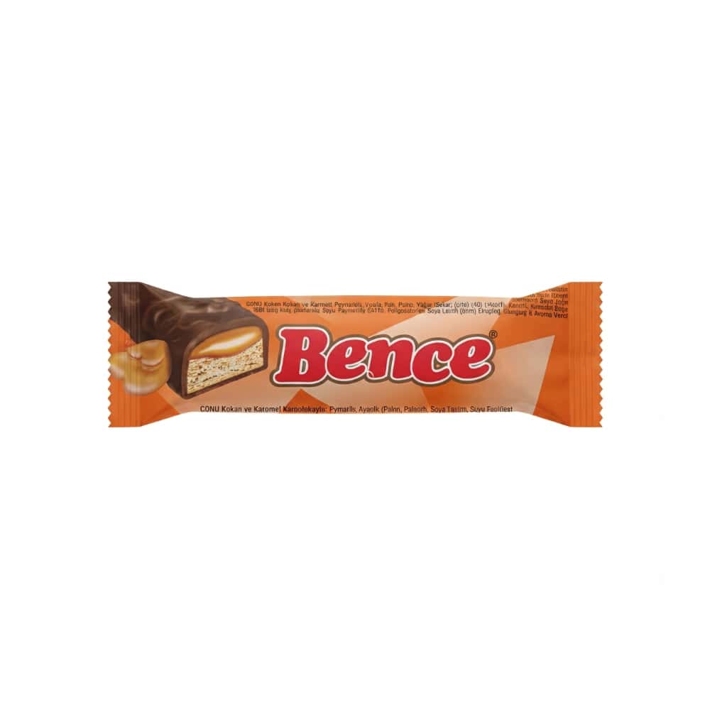 Barrita crujiente de galleta y caramelo recubierta de chocolate Bence Simsek (40 g / 1.41 oz) - Miniatura 1