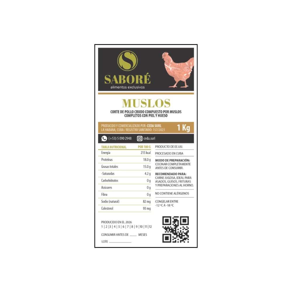 Muslos de pollo con piel y huesos Saboré (1 kg / 2.2 lb) - Miniatura 2