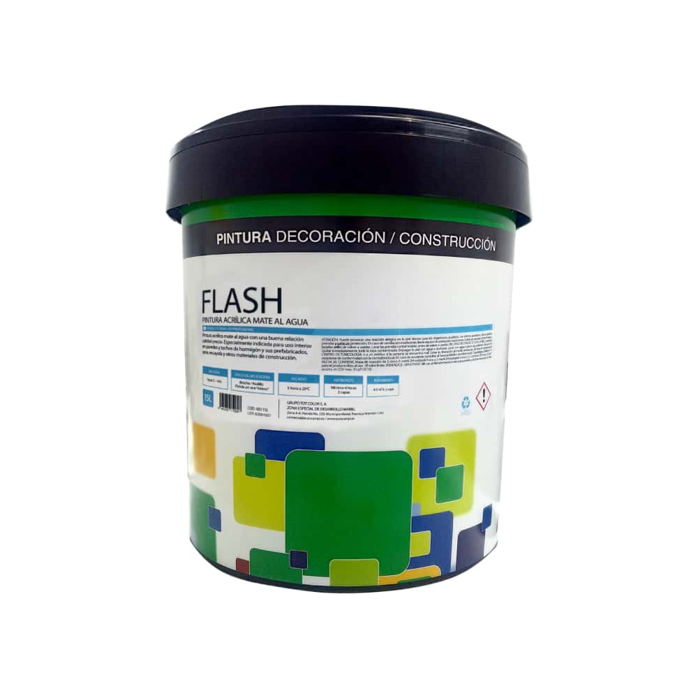 Pintura acrílica interior de color gris oscuro Flash Euro Campi (15 L) - Miniatura 2