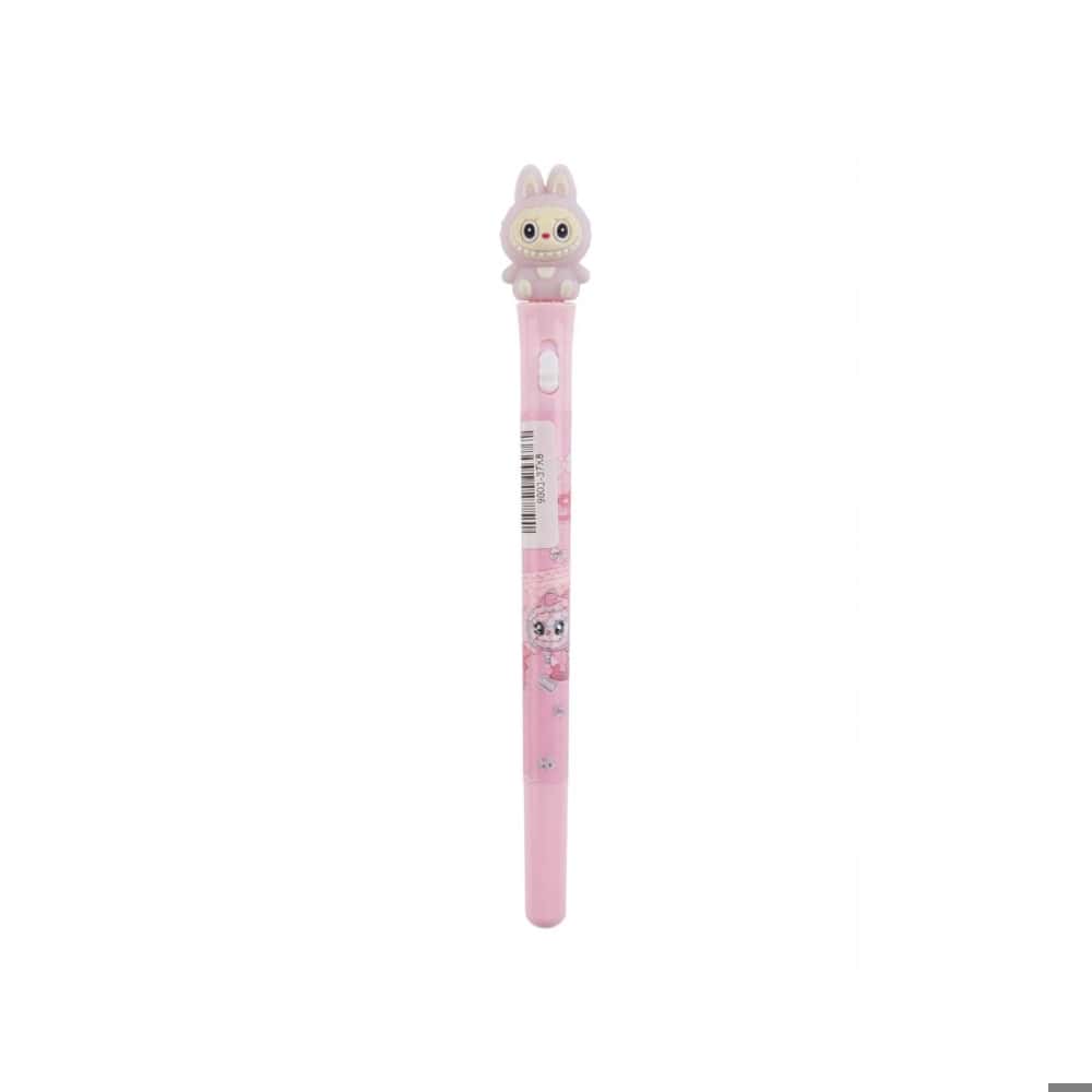 Bolígrafo de gel rosado con luz LED diseño de Labubu Gutza - Miniatura 2