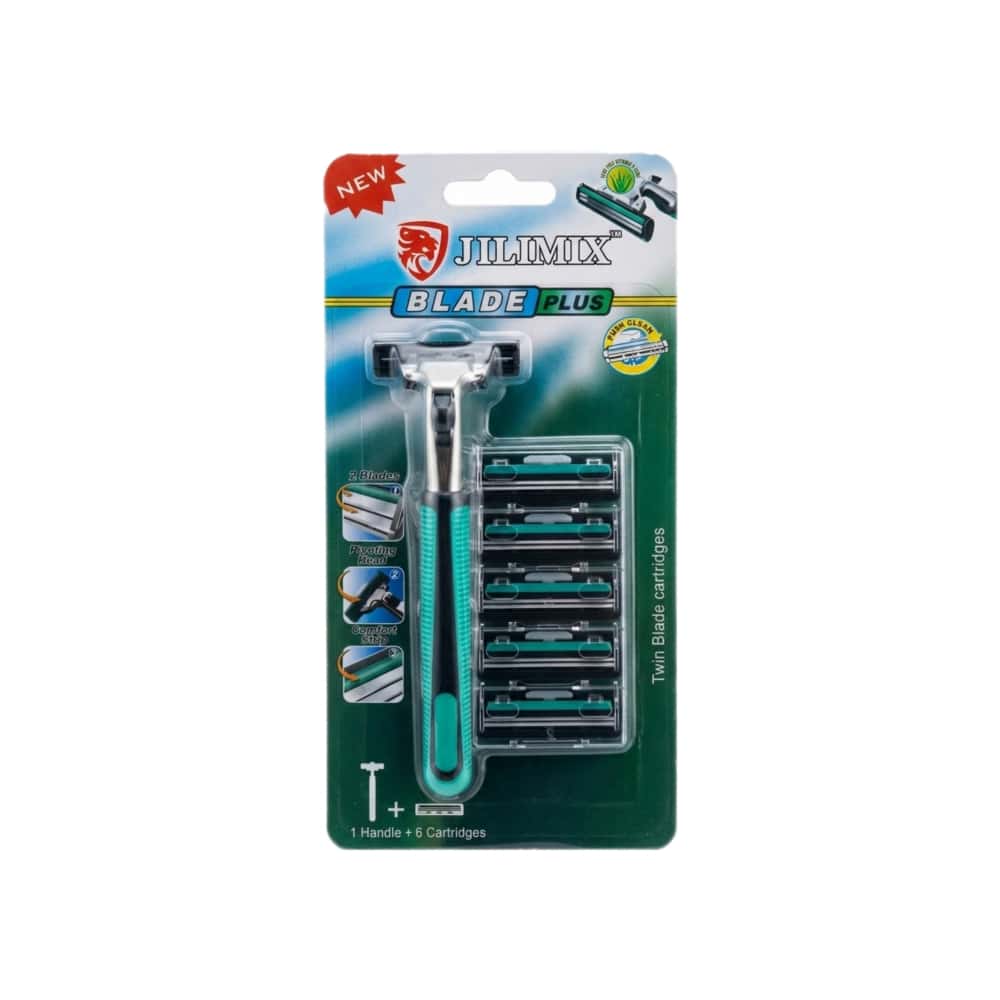 Máquina de afeitar 1 mango de maquinilla + 6 cabezales de repuesto JILIMIX Blade Plus - Miniatura 1
