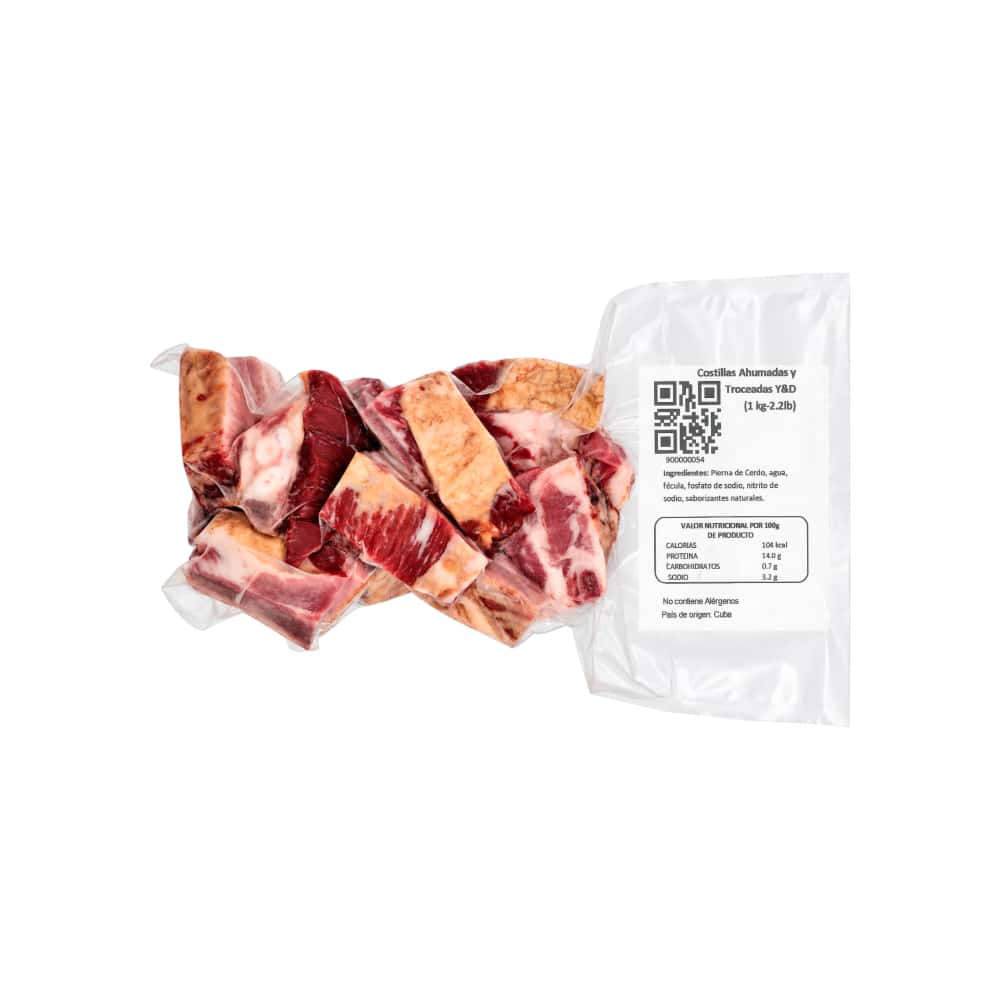 Costillas de cerdo ahumadas y troceadas Y&D Ricos (1 kg / 2.2 lb) - Miniatura 3