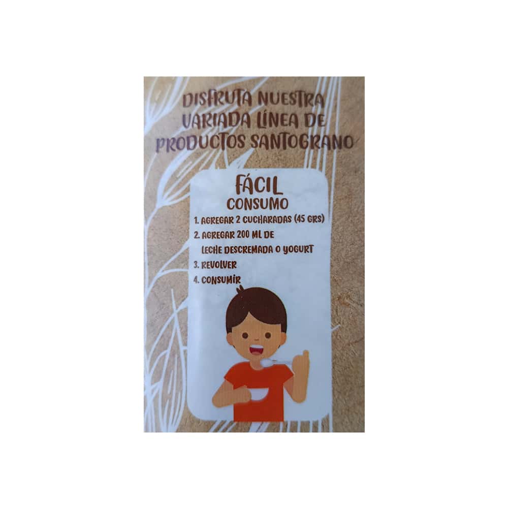 Avena en hojuelas sabor Chocolate Santograno (500 g / 1.1 lb) - Miniatura 4