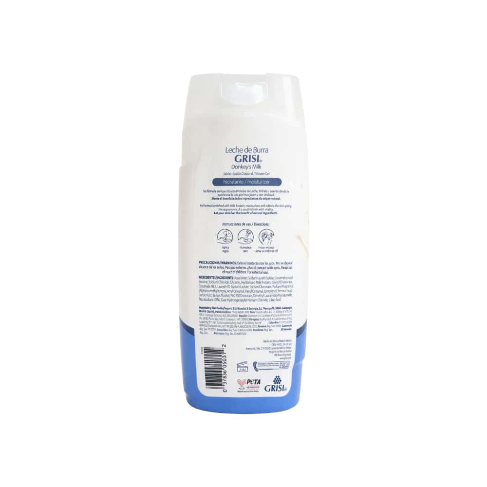 Jabón líquido corporal hidratante leche de burra Grisi (450 ml) - Miniatura 2